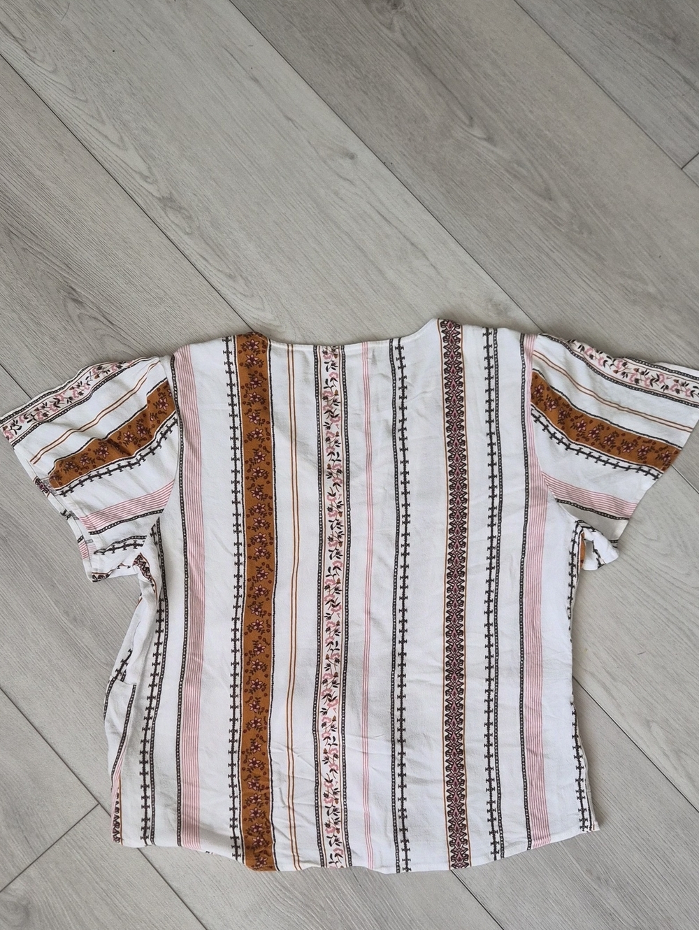 Maurices White Top with Pink and Brown Stripes - Picture 9 of 11